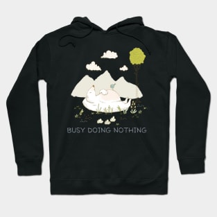 Busy doing nothing - Polar bear dreaming - Pastel whimsical art Hoodie